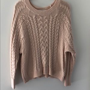 Aerie Pink Cable-knit Sweater